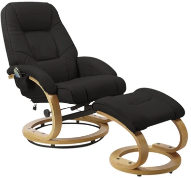 Крісло розкладне Halmar Matador з функцією масажу та підігріву Чорне (5905248111981)