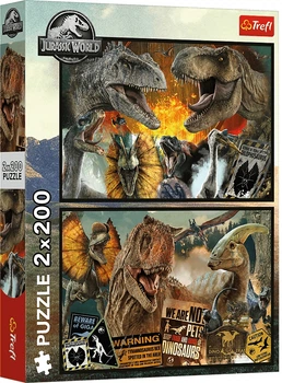 Набір пазлів Trefl Jurassic World: Доісторичний світ 2 x 200 елементів 13316 (5900511133165)