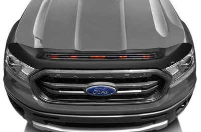 Дефлектор капота мухобойка Ford Ranger LED повт повор клеючий 19- черный AVS Форд Рейнджер WT0039681