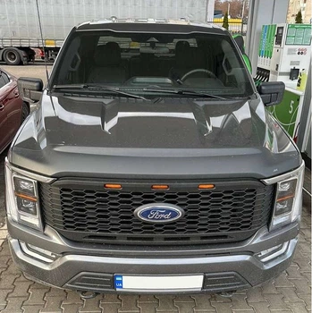 Дефлектор капота мухобойка Ford F-150 клеючий 21- черный AVS Форд Ф-150 WT0039302