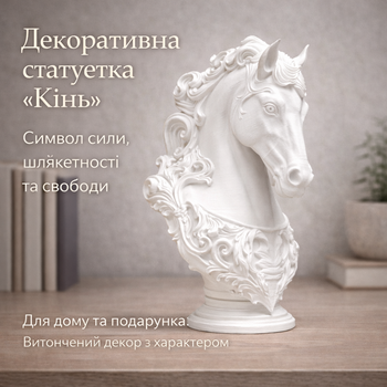 Скульптура-статуетка Кінь Пластик 150 мм Білий