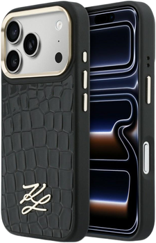 Etui Karl Lagerfeld Croco KL Script Logo MagSafe do Apple iPhone 17 Pro Max Black (3666339601744)