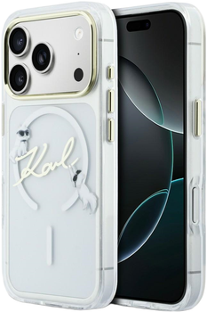 Etui Karl Lagerfeld IML Choupettes Karl  Script Logo MagSafe do Apple iPhone 17 Pro Transparent (3666339606374)