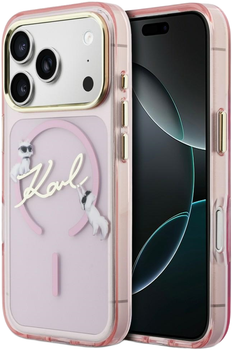 Etui Karl Lagerfeld IML Choupettes Karl  Script Logo MagSafe do Apple iPhone 17 Pro Pink (3666339606213)
