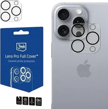 Szkło hartowane 3MK Lens Pro Full Cover na aparat Apple iPhone 16 Pro/16 Pro Max (5903108588492)
