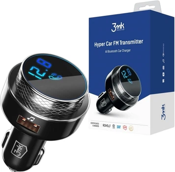Transmiter FM 3MK Hyper Car FM Transmitter Black (5903108464581)