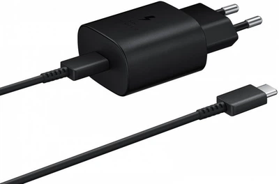 Мережевий зарядний пристрій Samsung Power Adapter EP-TA800 25W USB-C + кабель USB-C to USB-C Black (EP-TA800XBE) OEM