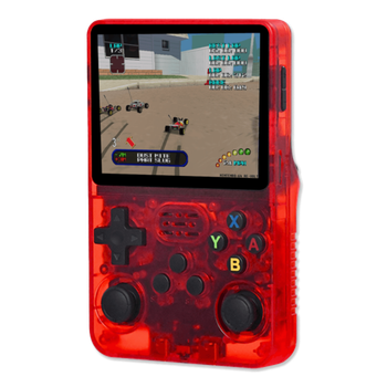 Портативна ретро ігрова консоль R36S 3.5" IPS, 3500mAh, 10000+ ігор, підтримка NES/SNES/PS1/GBA, портативна приставка (червона)