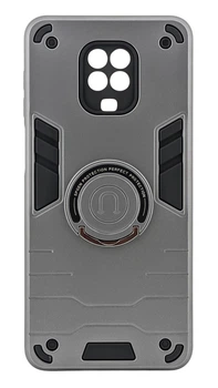 Чохол SPGEN Ring для Xiaomi Redmi Note 9 Pro протиударний із підставкою кільце сірий