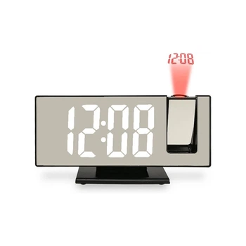 Часы настольные электронные UKC DS-3618LP с проекцией времени на потолок LED дисплеем и будильником, чорний, 18×9.5×4.2 см
