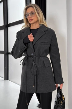 Укорочене Пальто Jadone Fashion Тренд L-XL графіт