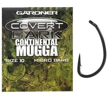 Гачок Gardner Covert Continental Dark Mugga hooks barbed #10 10 шт
