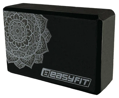 Блок для йоги EasyFit EVA з м'ятним малюнком (Чорний)