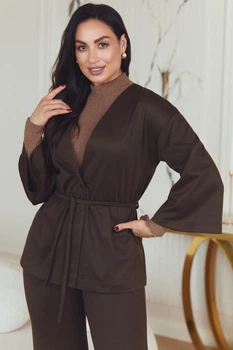 Жіноча демісезонна кофта вільного крою Seventeen XXL-3XL Шоколадний (2000000211473)