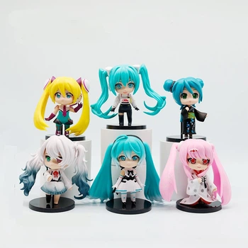 Набор аниме фигурок вокалоид Хацуне Мику (Hatsune Miku) 6 штук 9 - 10 см 4