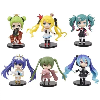 Набір аніме фігурок вокалоїд Хацуне Міку (Hatsune Miku) 6 штук 9 - 10 см 1
