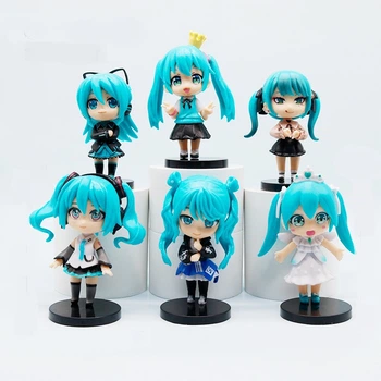 Набор аниме фигурок вокалоид Хацуне Мику (Hatsune Miku) 6 штук 9 - 10 см