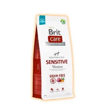 Сухой беззерновой корм Brit Care с олениной для взрослых собак всех пород с чувствительным пищеварением и пищевой непереносимостью, 12 кг