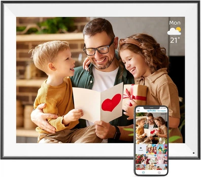 Цифровая фоторамка Frameo 10.1 дюймов 32Gb встроенной памяти WiFi электронная умная рамка для фото приложение FRAMEO с сенсорным экраном 1280x800 HD IPS