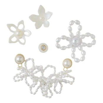 Przypinki do butów Jibbitz White Pearl Beaded 5 Pack