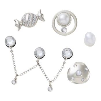 Przypinki do butów Jibbitz Silver And Pearl 5 Pack
