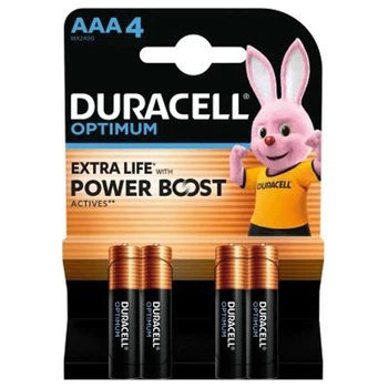 Батарейка LR03 Duracell Optimum (блистер по 4шт) AAA (57462)