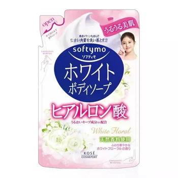 Рідке мило для тіла з гіалуроновою кислотою KOSE Softymo White Body Soap, квітковий аромат, поповнення 420 мл