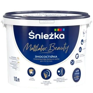 Фарба латексна водоемульсійна Sniezka Mattlatex Beauty глибокий мат білий 10 л (13,7 кг)