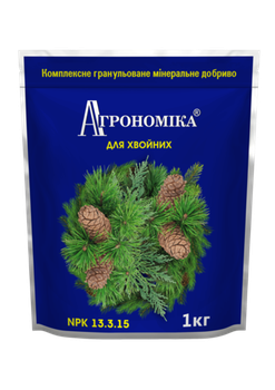 Мінеральне комплексне гранульоване добриво Кіссон Агрономіка для хвойних NPK 13.3.15 безхлорне 1 кг