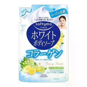Рідке мило для тіла з колагеном KOSE Softymo White Body Soap, фруктовий аромат, поповнення 420 мл