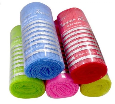 Японська антицелюлітна масажна мочалка Tamina Deluxe Massage Fine Shower Towel, 30 * 100 см