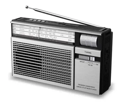 Радіоприймач YUEGAN YG-218BT Bluetooth радіо робота від мережі акумулятора батарейок AM/FM/SW MP3 USB/microSD/TF