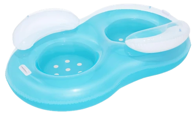 Materac dmuchany do pływania Bestway dla 2 osób z oparciami i uchwytami 188 x 117 cm 43009 (6927088802620)