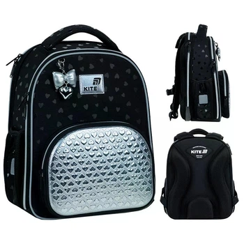 Рюкзак шкільний каркасний Kite Education Black&Silver K26-556M-2