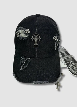 Джинсовая кепка - Chrome Hearts / Хром Хартс 2 55-58 см. Черный
