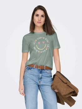 Футболка бавовняна жіноча ONLY 15376268 XL Lily Pad (5715870858242)