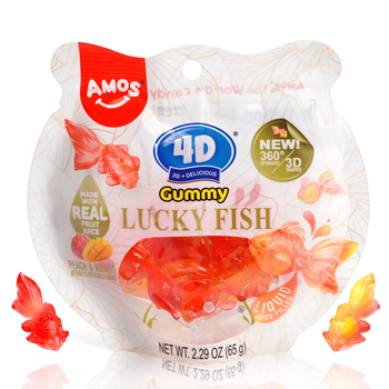 Желейные конфеты Рыбки Amos 4D Lucky Fish Gummy Манго 60г