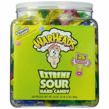 Банка кислих льодяників Warheads Extreme Sour Hard Candy 964г