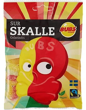 Желейні цукерки Bubs Sur Skalle Gelatinfri Sour Skull Кислі Черепи 92г