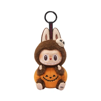 Лабубу Іграшка-Брелок Pop Mart Labubu Pumpkin Halloween Гарбуз 15см Коричневий