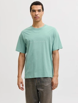 Футболка хлопковая длинная мужская Jack & Jones 12234746 L Mineral Blue (5715733520804)