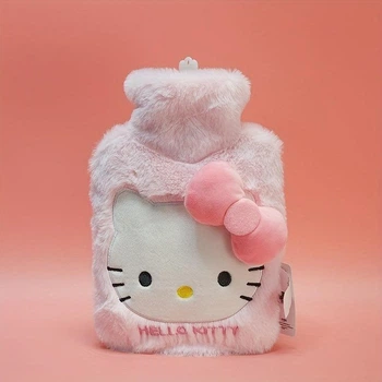 Грелка плюшевая объем 1000 мл Хеллоу Китти Hello Kitty, грелка резиновая в плюшевом чехле Hello Kitty 1л