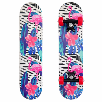 Детский мини скейт скейтборд детский фламинго SP-Sport Kids 1407 White-Pink-Purple