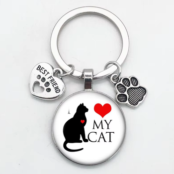 Брелок металевий для ключів, сумок, рюкзаків "My CAT/Міх кот"