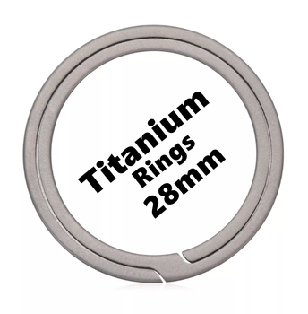 Титановое кольцо плоское для ключей Titanium Rings 28 мм / 1 штука Серебристое