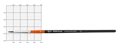 Пензель колонок круглий 311 № 0 коротка ручка ROSA Studio