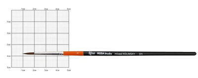 Кисть колонок кругла 311 № 1 коротка ручка ROSA Studio