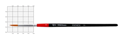 Пензель синтетика кругла 111 № 3 коротка ручка ROSA Studio