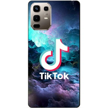 Чехол силиконовый бампер Candy для Infinix Note 50 Pro (X6855) с рисунком Tik Tok Тик Ток