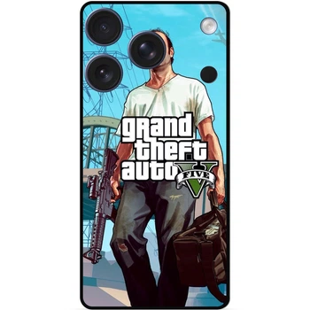 Силиконовый чехол бампер Candy для Iphone 17 Pro с рисунком ГТА GTA